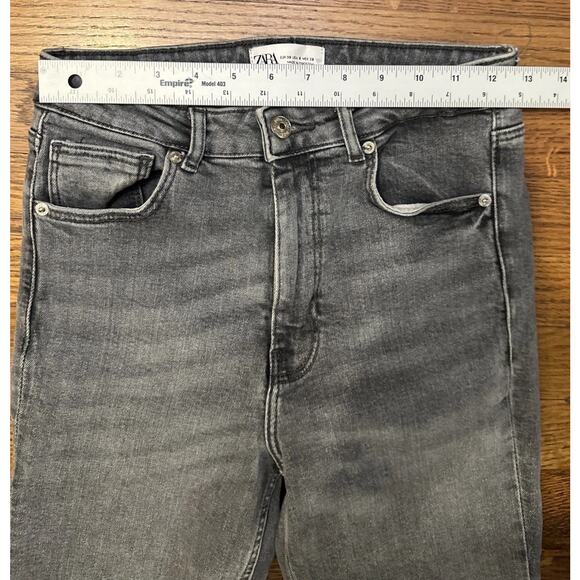 Zara Jeans Womens Grey Size 6 Split Hems Bottom Stretch - Picture 5 of 11